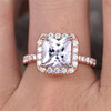 Princess Cut Engagement Ring  CZ Wedding Band 8mm Promise Bridal Ring 