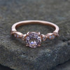 Morganite Engagement Ring Rose Gold Plated Wedding Band 6.5mm Round Cut Bridal Ring