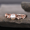 5mm Pearl Sterling Silver Ring Freshwater Pearl Ring Unique Flower Band