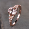 ose Gold Morganite Ring Oval Cut Engagement Ring Silver Rings Bridal