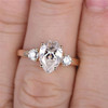 Sterling Silver Ring Pear Shaped White Synthetic Engagement Ring CZ Wedding Ring