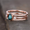 Turquoise Ring Sterling Silver Vintage Turquoise Wedding Ring Set 4x6mm Marquise Birthstone