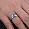 Blue Topaz Engagement Ring Simple Ring Sterling Silver Wedding Ring