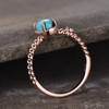  5*7mm Oval Turquoise Engagement Ring Vintage Solitaire CZ Ring Twist Wedding Band 