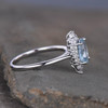 Aquamarine Ring Solitaire March Birthstone Oval Shaped Engagement Ring Wedding Ring