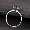 6*8mm Pear Cut Sapphire Engagement Ring Plain White Gold Band Bridal Ring