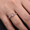 Pink Morganite Ring Set Rose Gold Plated Round Cut Wedding Band Aniversary Gift 