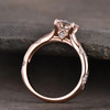 Rose Gold Morganite Engagement Ring 6*8mm Oval Cut Sterling Silver Wedding Ring 