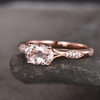 Rose Gold Morganite Engagement Ring 6*8mm Oval Cut Sterling Silver Wedding Ring 