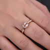 Rose Gold Morganite Engagement Ring 6*8mm Oval Cut Sterling Silver Wedding Ring 