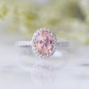 Oval Morganite Ring Sterling Silver Ring Engagement Promise Ring Wedding Ring