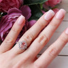 Pink Gemstone Engagement Promise Ring  Oval Morganite Ring Silver Ring