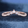 Pearl Wedding Band Rose Gold Pearl And Diamond Wedding Band Bridal Wedding Ring