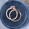 Pear Shaped Moissanite Engagement Diamond Ring Rose Gold Moissanite Bridal Set 