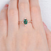 Rose Gold Lab Emerald Engagement Ring Art Deco Band Vintage Ring Antique Ring