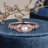 Rose Gold Pearl Ring Akoay Pearl Engagement Ring June Birthstone Wedding Ring