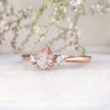  5x7mm Pear Shaped Morganite Ring Rose Gold Engagement Ring Wedding Ring