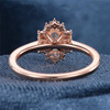 Rose Gold Cluster Moissanite Art Deco Oval Cut Engagement Ring Wedding Ring