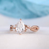 6x9mm Pear Shaped Engagement Ring Moissanite Rose Gold Bridal Wedding Ring