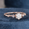 5mm Rose Gold Dainty Moissanite Ring Pearl Engagement Wedding Ring