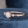 5mm Rose Gold Dainty Moissanite Ring Pearl Engagement Wedding Ring