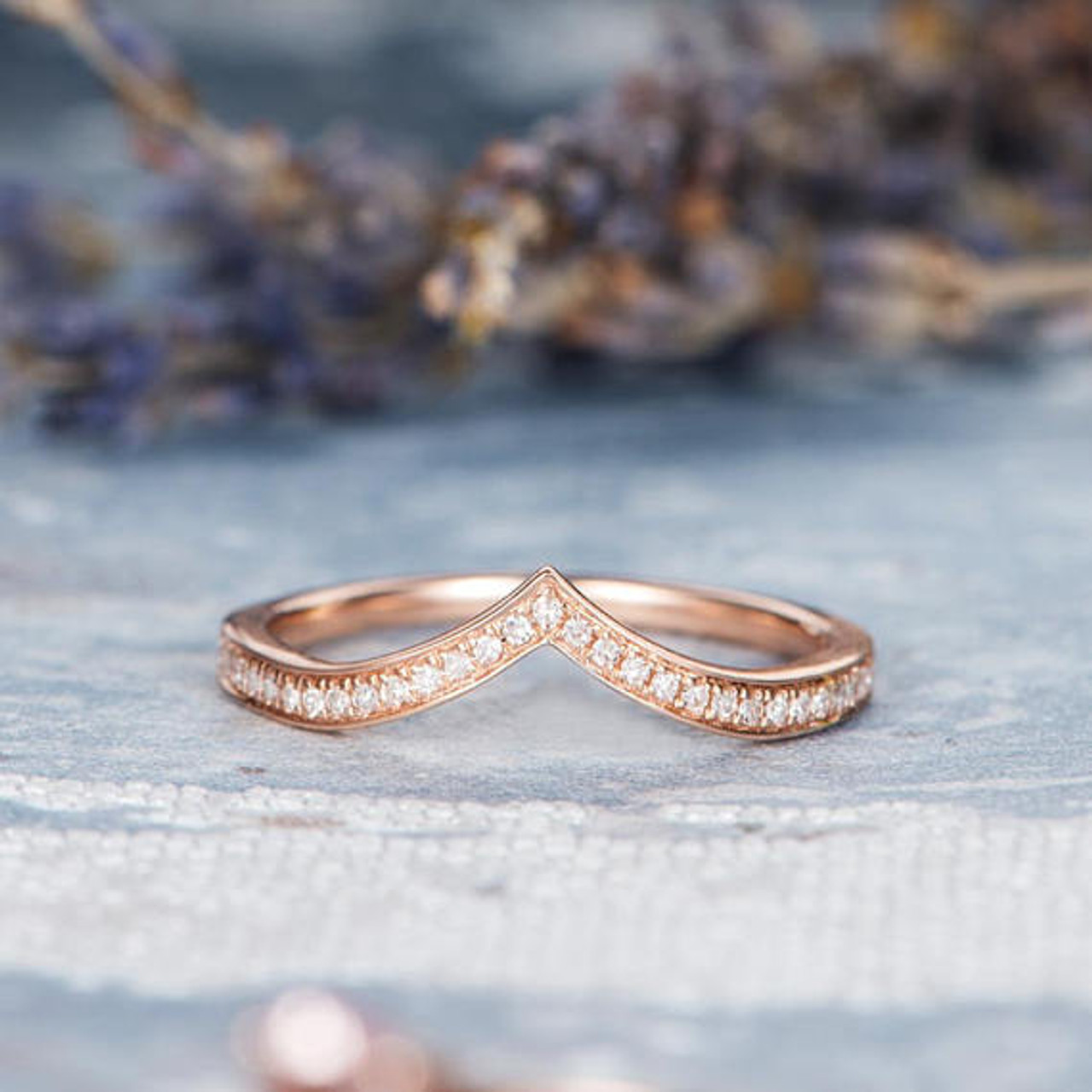 READY TO SHIP: Wedding band in 14K rose gold, natural black diamond, RING  SIZE 7.75 US | Eden Garden Jewelry™