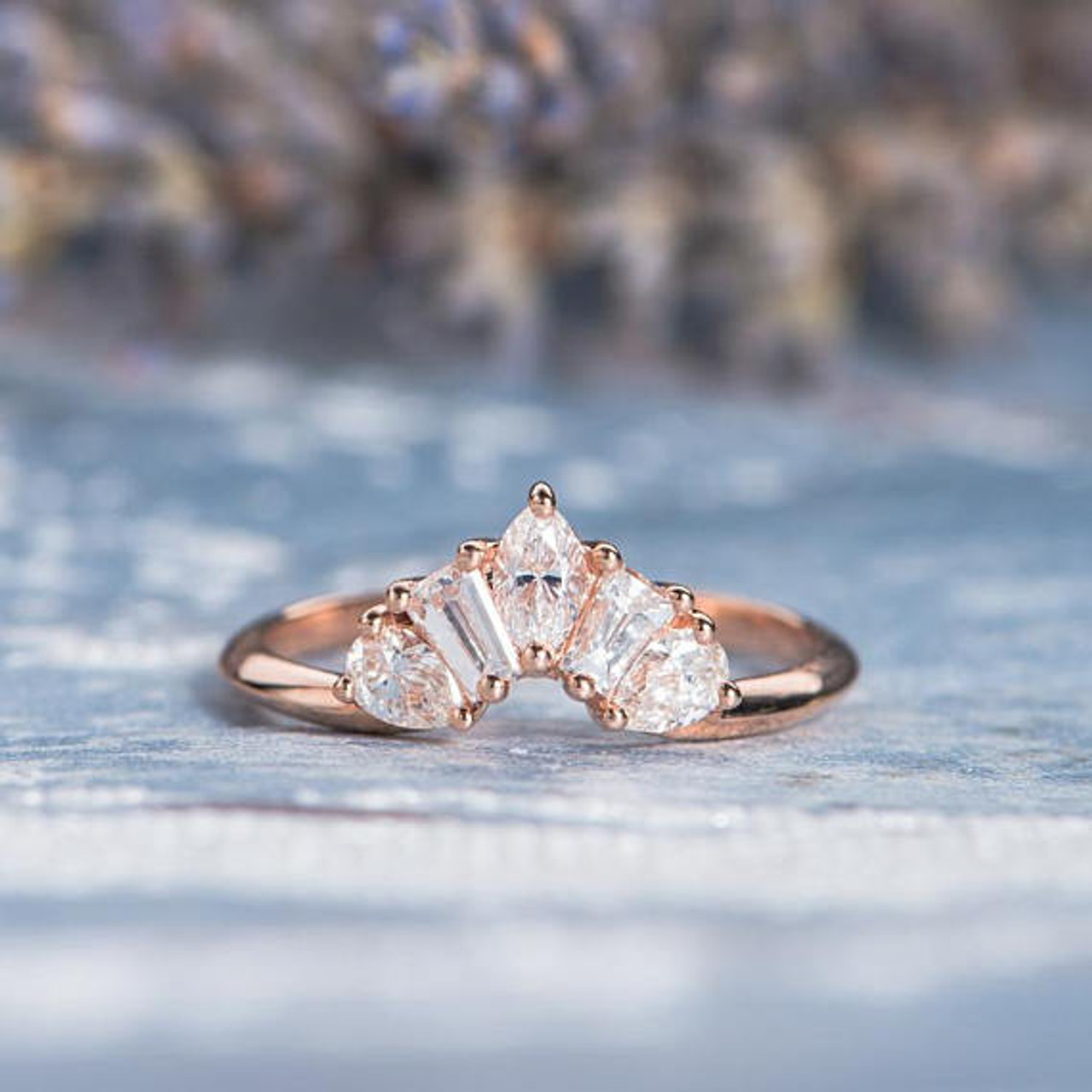 unique rose gold diamond engagement rings