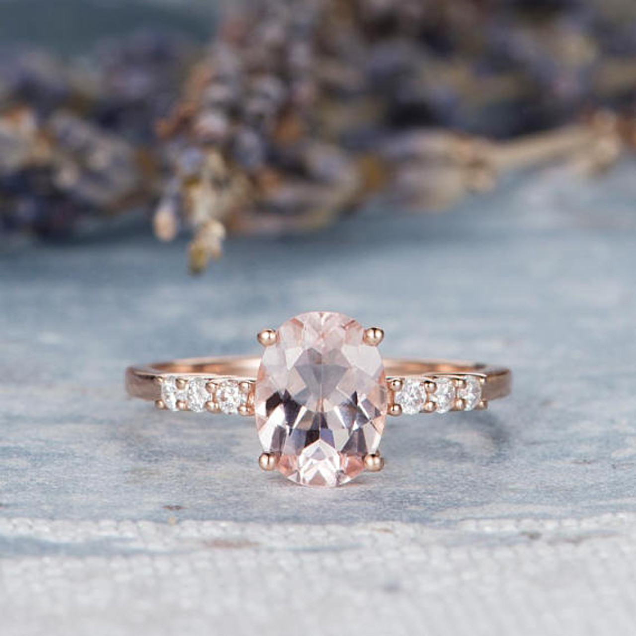 Morganite ring The drenched cushion diamond halo setting