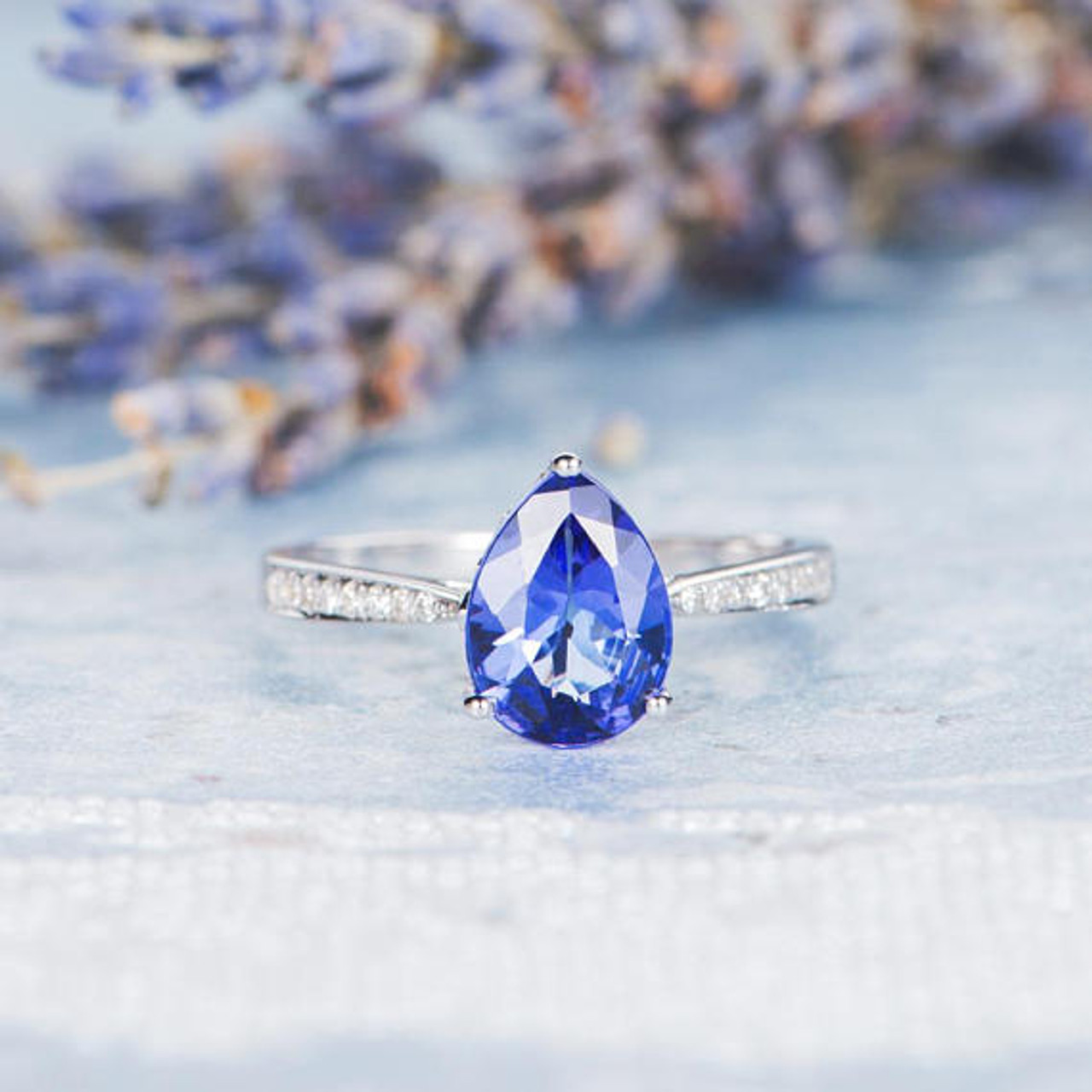 Teardrop sales tanzanite ring