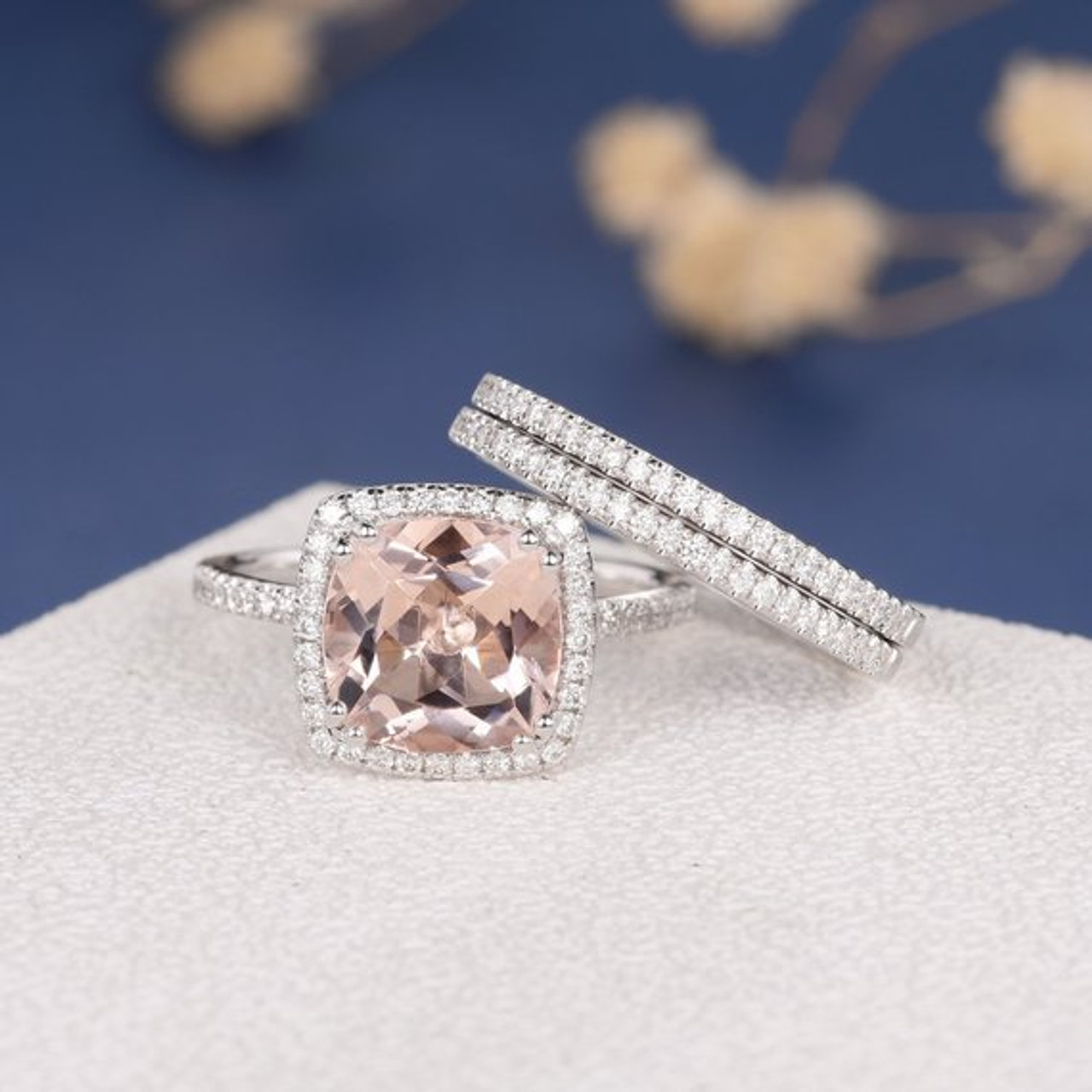 Oval Morganite Engagement Ring Set on White Gold #anyejewelry  #morganiterin… | Morganite diamond engagement ring, Unique engagement rings,  Morganite engagement ring