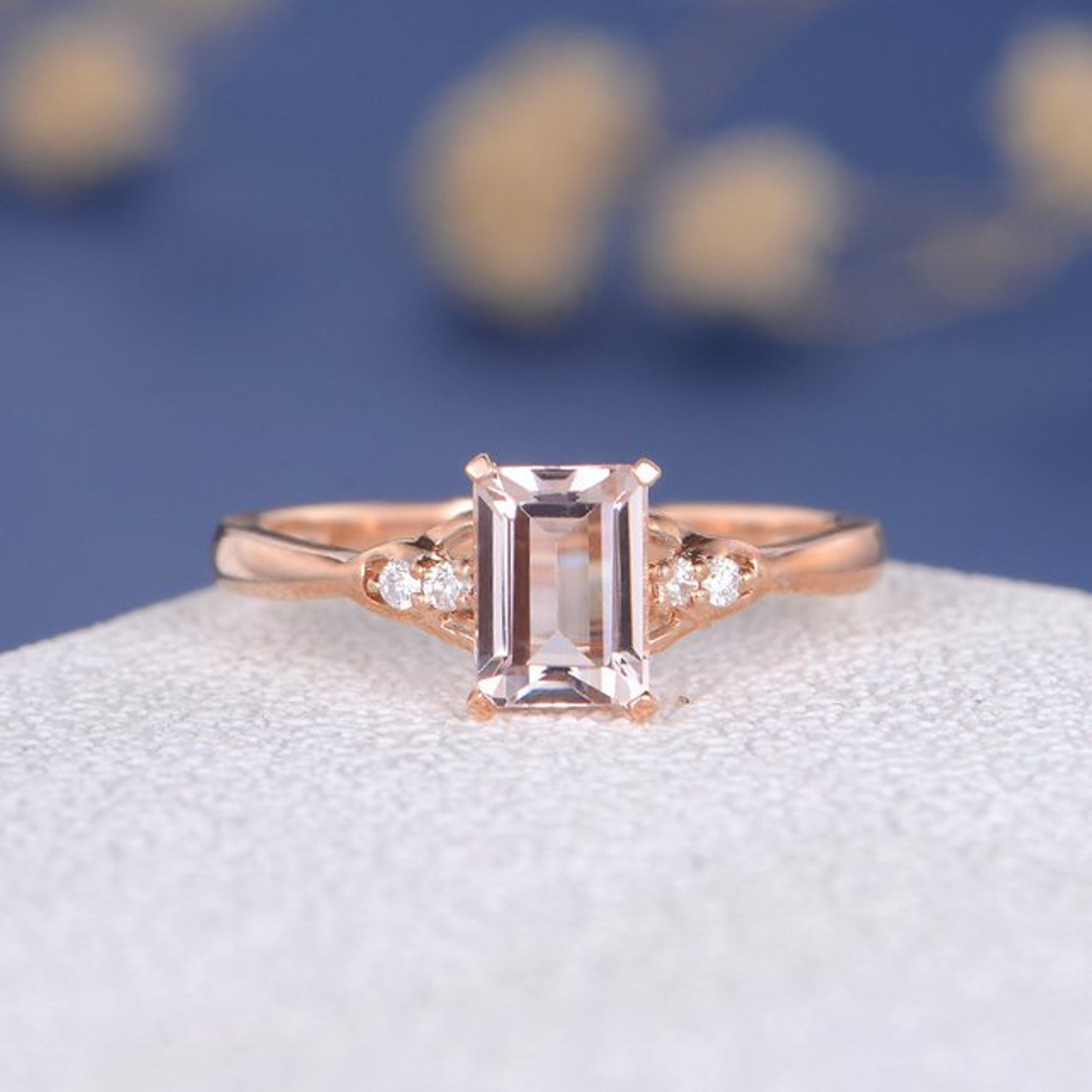 Emerald Cut Morganite Engagement Ring - The Best Original Gemstone