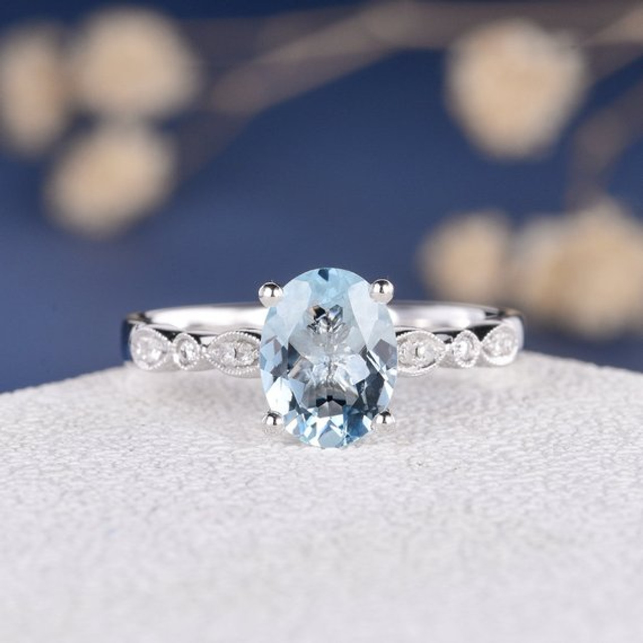 2ct Simulated Blue Aquamarine Infinity Wedding Birthday Ring White Gold  Plated | eBay