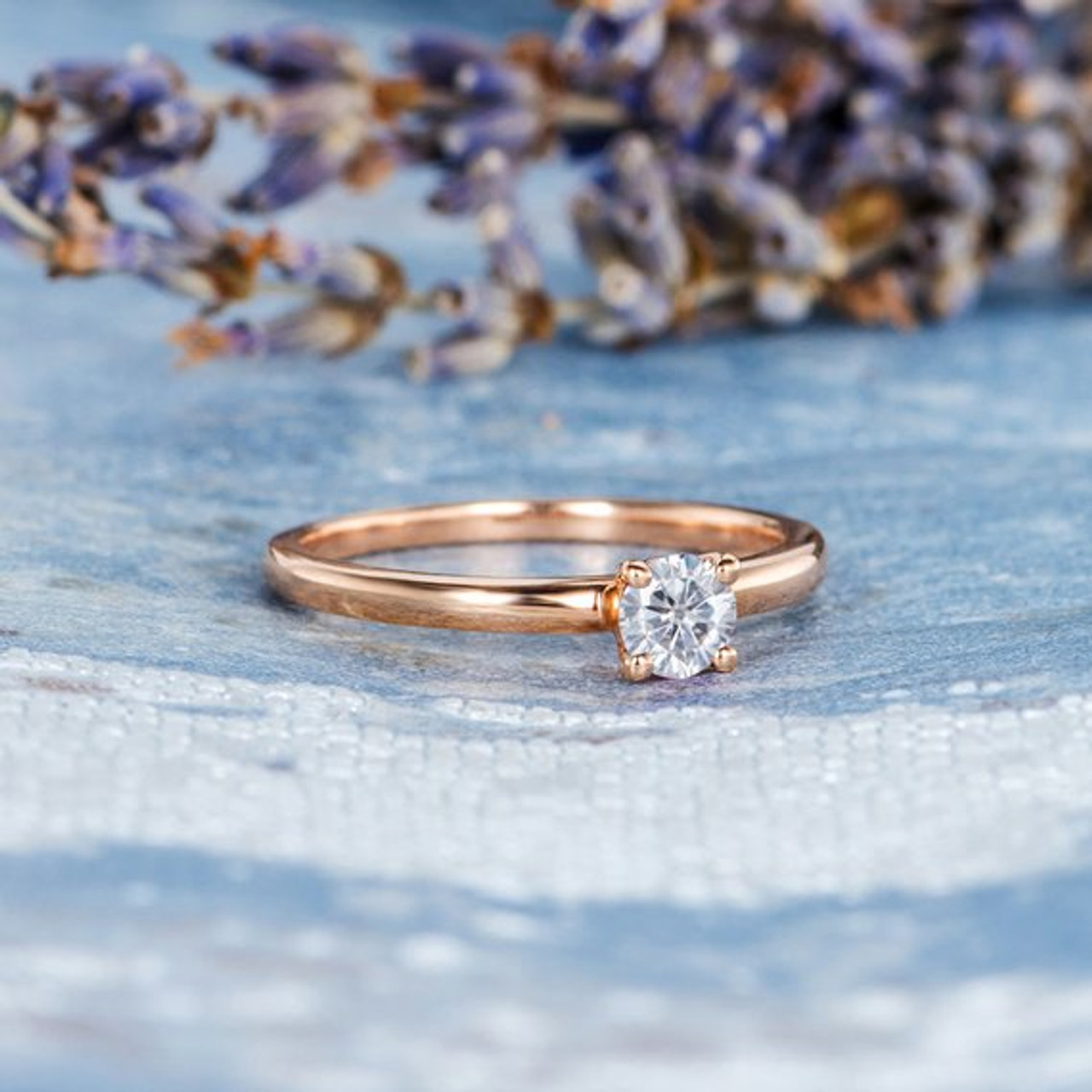 Dainty on sale moissanite ring