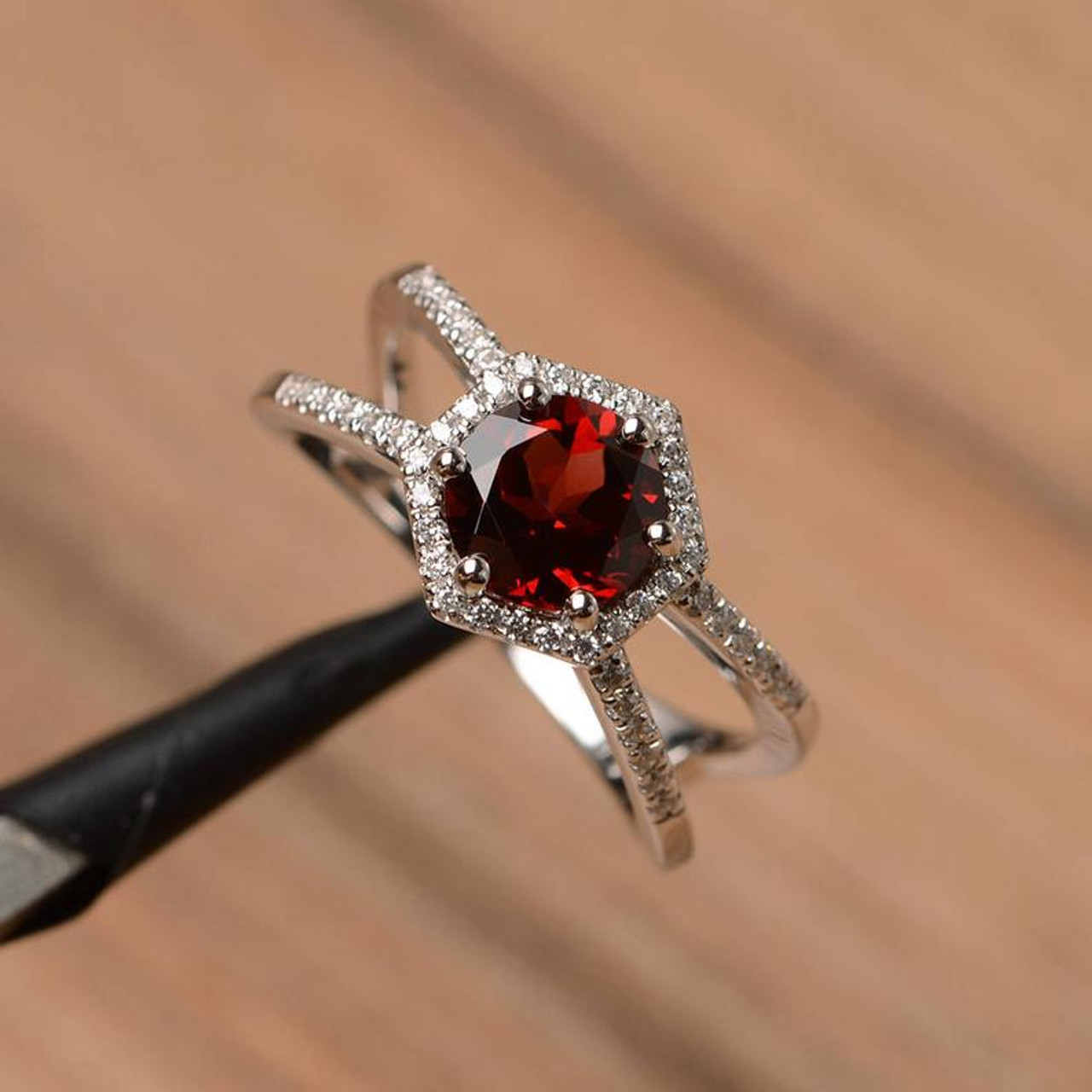 real garnet ring