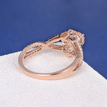 6mm Heart Shaped Morganite Ring Split Shank Eternity  Anniversary Promise  Ring
