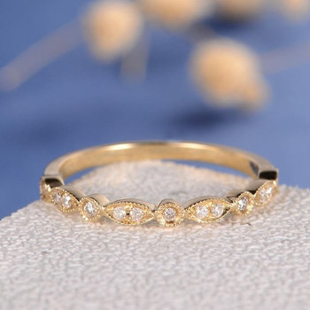 Yellow Gold Half Eternity Diamond Wedding Band