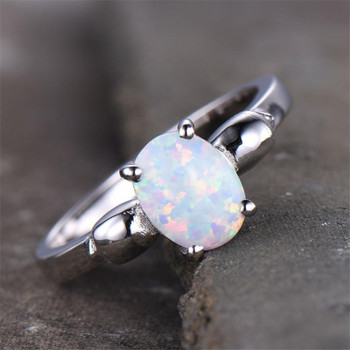 Dainty Opal Engagement Ring Skull Ring Sterling Silver Opal Ring Bridal Opal Ring