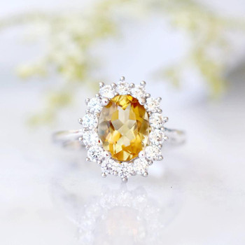 Citrine Ring Sterling Silver Ring November Birthstone Ring Anniversary Ring