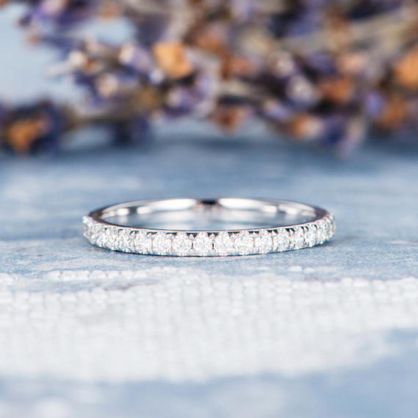 Half Eternity Diamond White Gold Wedding Band