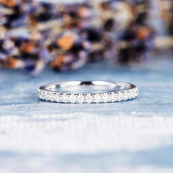 Half Eternity Diamond White Gold Wedding Band