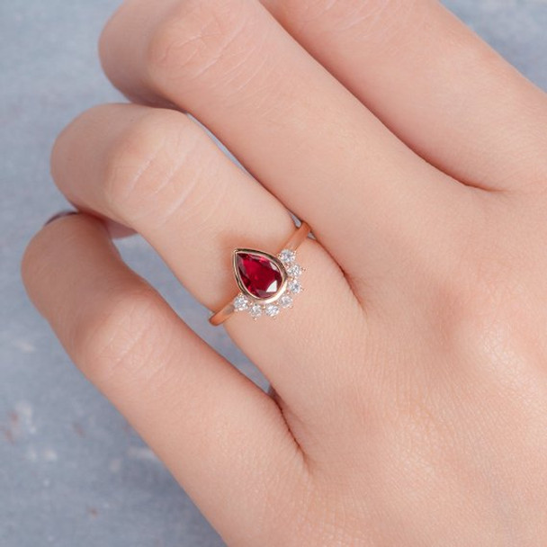 Pear Shaped Ruby Anniversary Ring