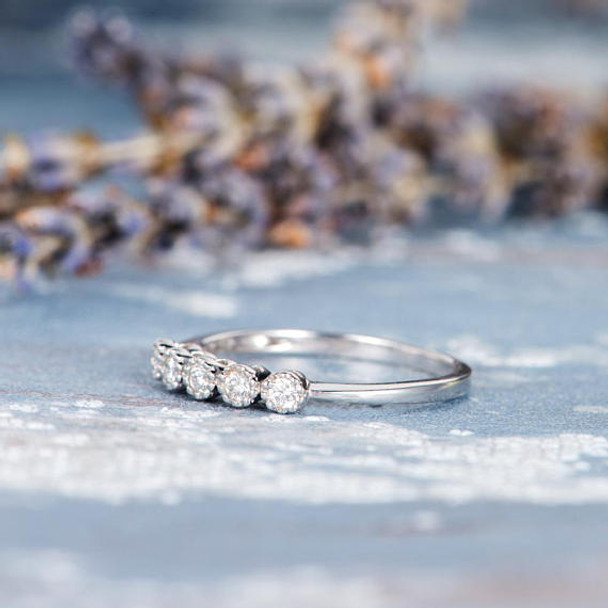 Pave Diamond Stacking Eternity Wedding Ring