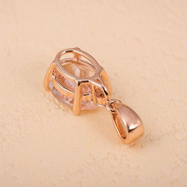 7*9mm Oval Cut Pink Morganite Pendant Rose Gold  