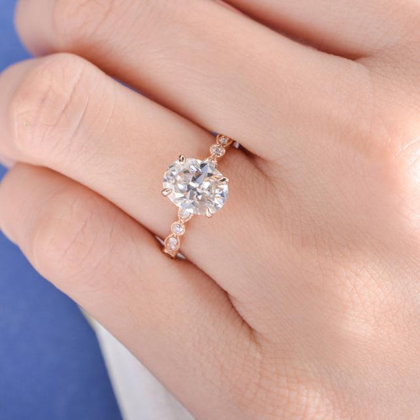 7*9mm Oval Moissanite Anniversary Ring Diamond Wedding Ring
