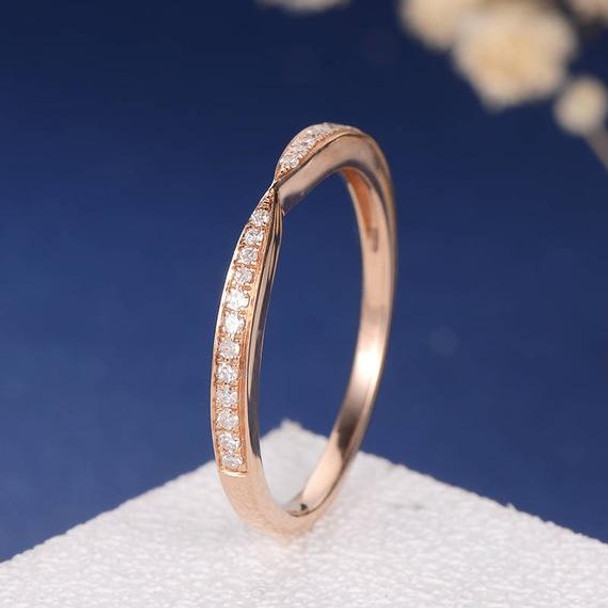 Unique Eternity Dainty Micro Pave Cross Infinity Minimalist Wedding Band