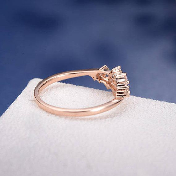 Yellow Gold Cluster Ring Twig Floral Unique Snowflake Wedding Band