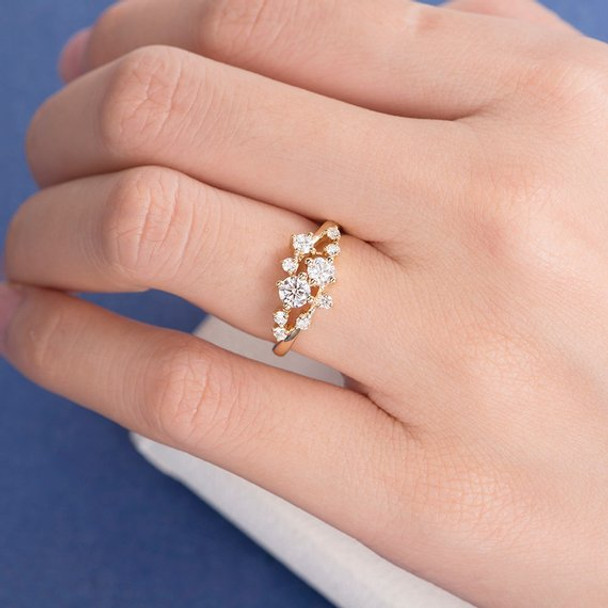 ClusterTwig Floral Unique Snowflake Dainty Flower Mini Wedding Ring