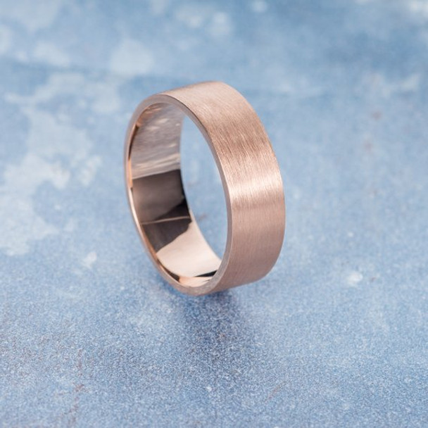 Mens Simple Minimalist Stacking Brushed Wedding Band