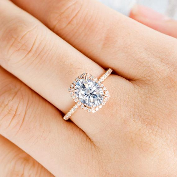 7*9mm Oval Cut Moissanite Cushion Cut Halo Dimond Antique Bridal Ring 