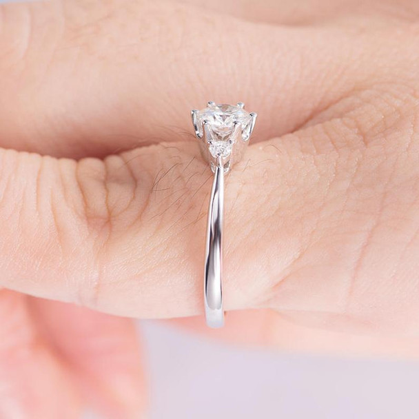 Round Cut Moissanite Engagement Wedding Diamond White Gold Ring